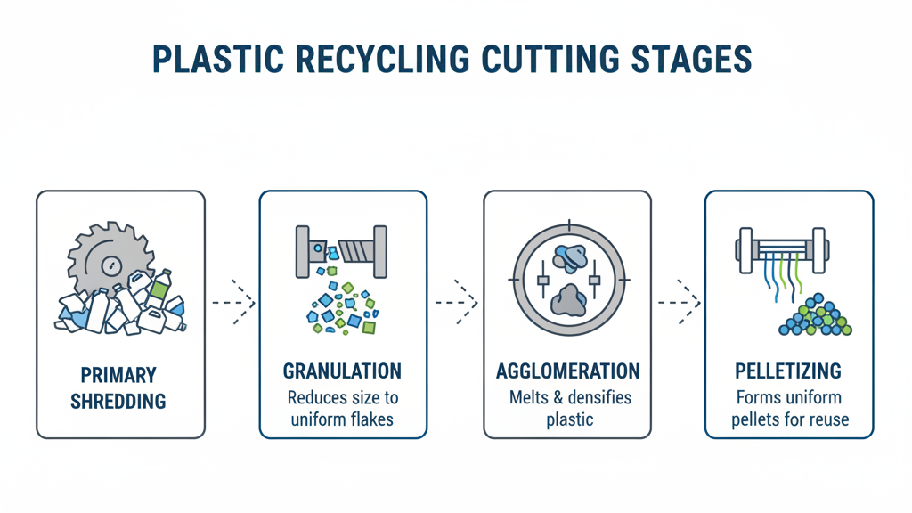 Blade cutting plastic stages